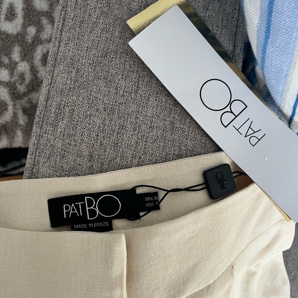 NWT PatBo Wide Leg Linen Pants in Natural - Picture 6 of 9